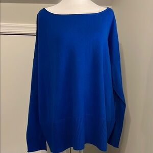 Diane von Furstenberg DVF Women's Blue Wool and Cashmere Round neck Sweater L
